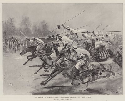 La revisión en Damasco ante el emperador alemán, la carga árabe de Henry Charles Seppings Wright